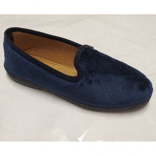 pantufa veludo azul escuro